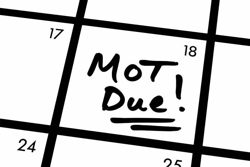 MOT due date on calendar